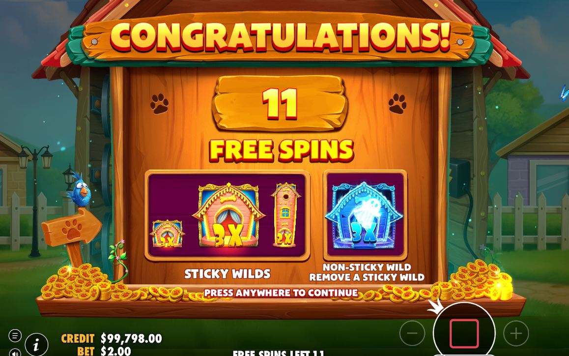 Sticky Wild kvar på hjulen 2-4 under bonusrundan