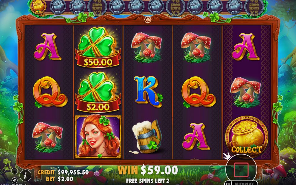 Free Spins-läget där Money Collect fortsätter vara aktivt